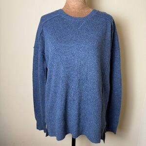 Max Studio 100% 2-Ply Cashmere Sweater Womens Medium Blue Crewneck Pullover Top